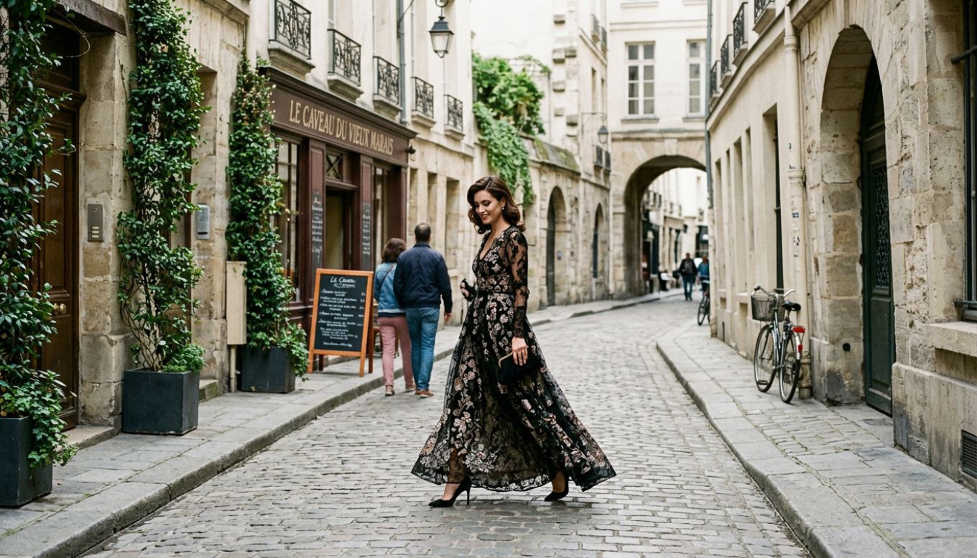 Guide de la robe : quand la haute couture transforme les ruelles de paris